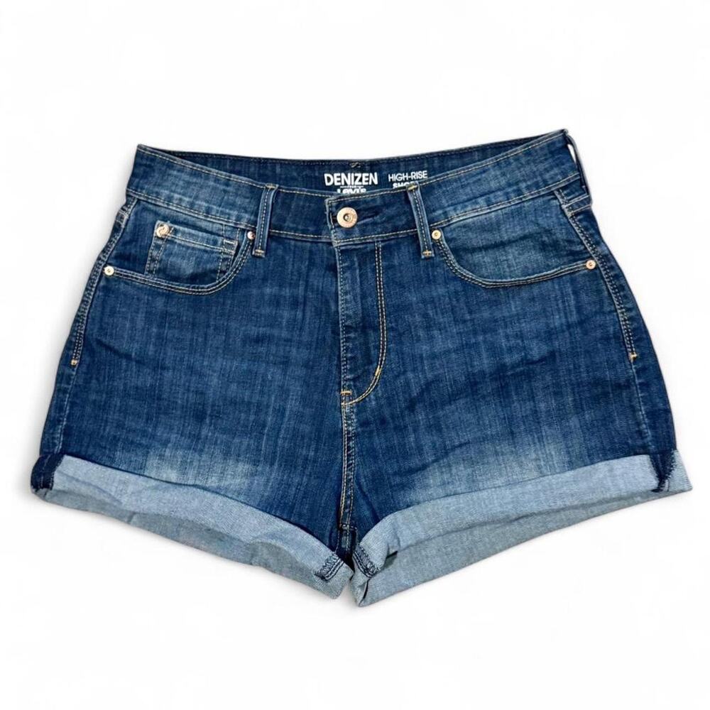 Levis high waisted blue denim shorts